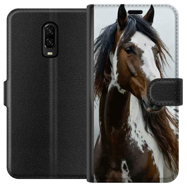 OnePlus 6T Lompakkokotelo Hevonen Eläimet Aihe Graafinen Suunnittelu Luonto Vahva Aihe Suosittu Taide Eläinten Teema Ratsastus