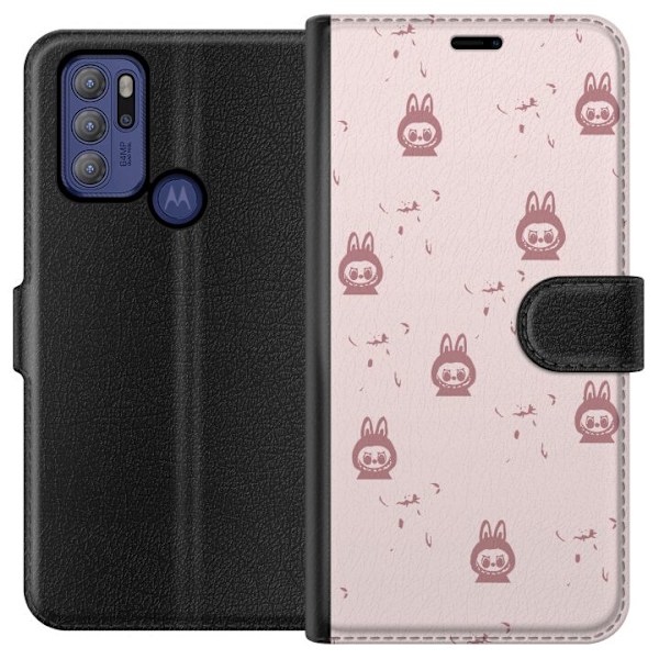 Motorola Moto G60S Lompakkokotelo Labubu Neon Pop - Neonvärinen pop art hirviö