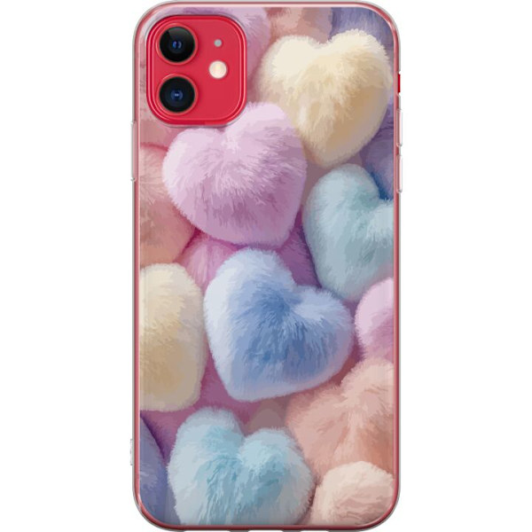 Apple iPhone 11 Genomskinligt Skal Hjärtan Kärlek Grafisk Design Romantiskt Motiv Populärt Symbol Grafiskt Mönster Dekoration