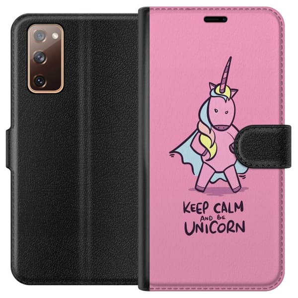 Kompatibelt Plånboksfodral till Samsung Galaxy S20 FE Keep Calm Enhörning