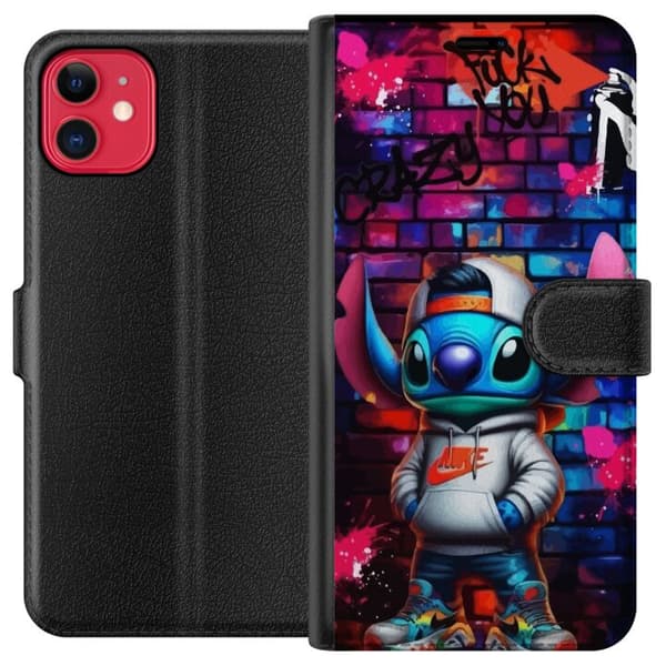 Kompatibelt Lommeboketui til Apple iPhone 11 Gatekunstalien i hettegenser i neon-graffitistil