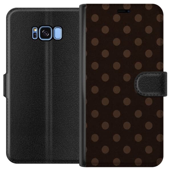 Kompatibelt Plånboksfodral till Samsung Galaxy S8 Mocha Dots brun