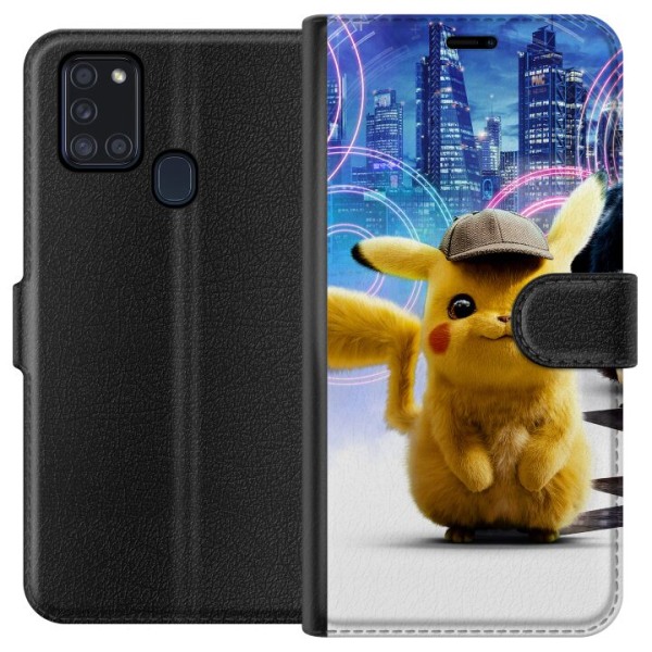 Samsung Galaxy A21s Lompakkokotelo Detektiivi Pikachu