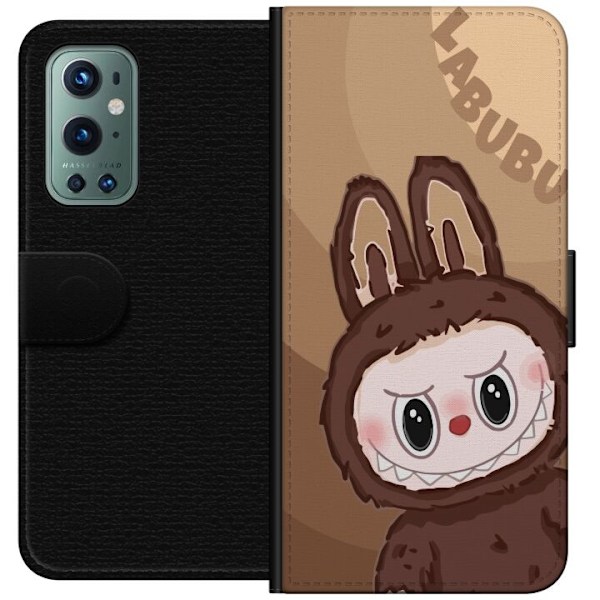 OnePlus 9 Pro Tegnebogsetui Labubu Skyde Sød - Hvid og Blå D