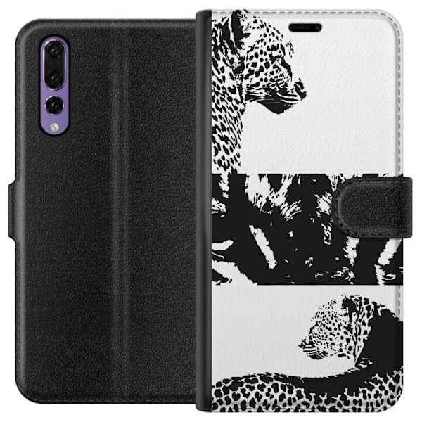 Huawei P20 Pro Tegnebogsetui Leopard Faces