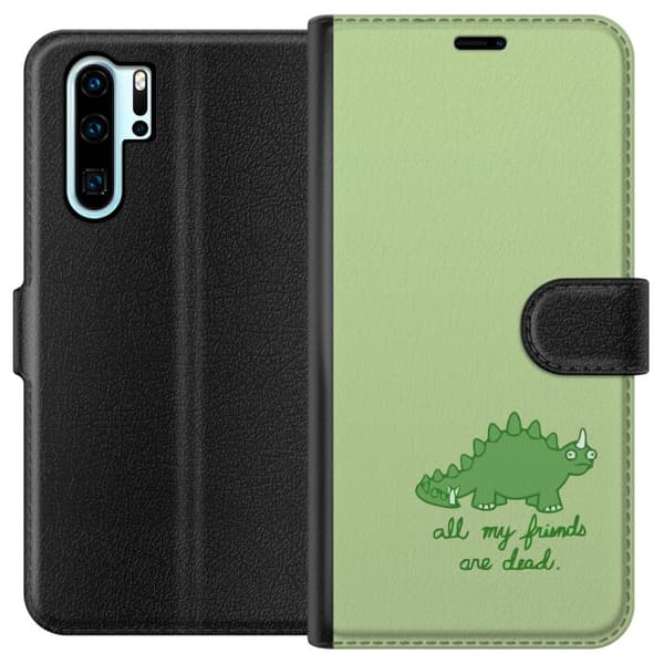 Kompatibelt Lommeboketui til Huawei P30 Pro Dinosaurier