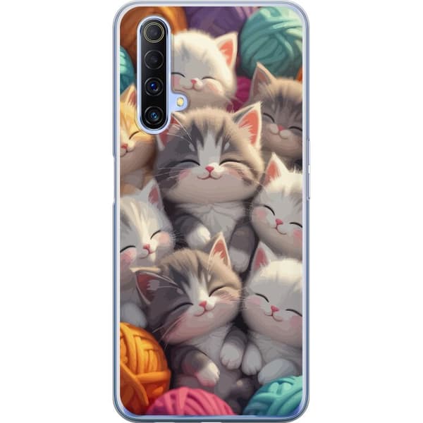 Kompatibelt Mobildeksel til Realme X50 5G Sovande kattungar beige