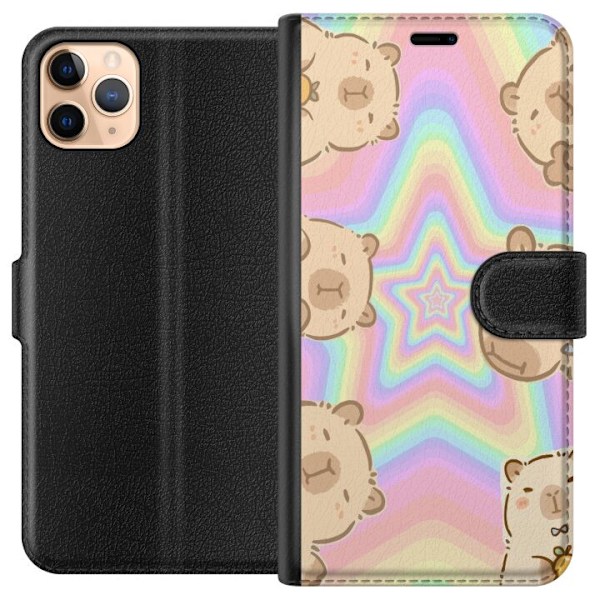 Apple iPhone 11 Pro Max Lompakkokotelo Kawaii Capybara Galaxy