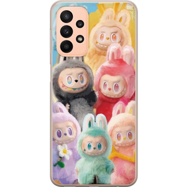 Samsung Galaxy A23 5G Genomskinligt Skal Labubu Sketch Style – Handritat monster i tusch