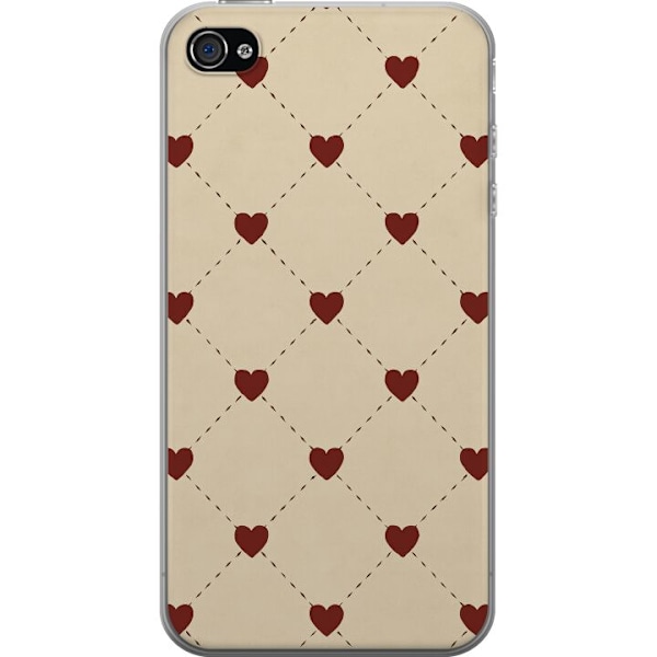 Apple iPhone 4s Genomskinligt Skal Heart Grid