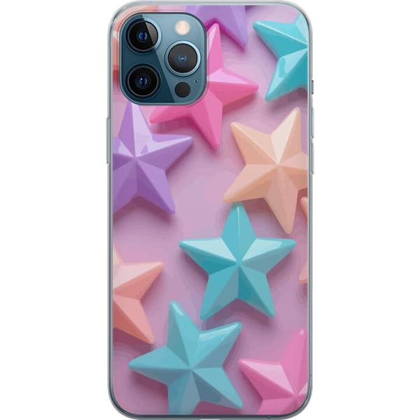 Kompatibel Mobilcover til Apple iPhone 12 Pro Max Pastelfarvede stjerner i blødt design