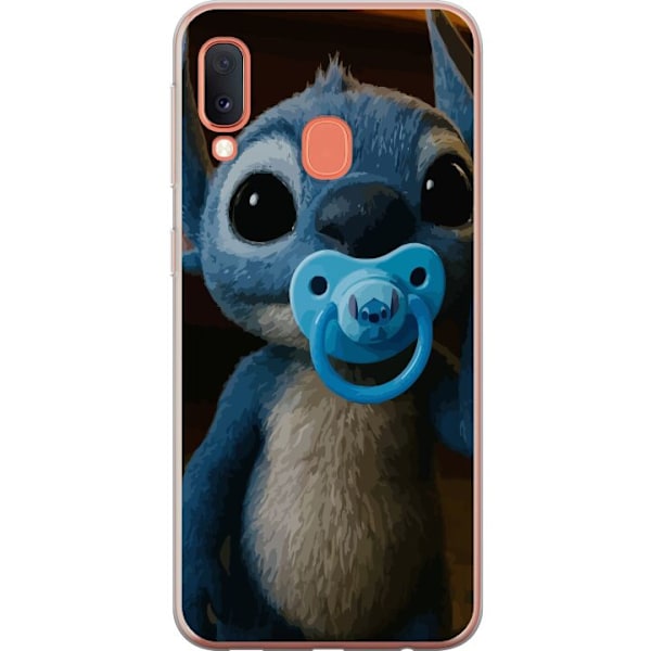 Samsung Galaxy A20e Läpinäkyvä kuori Stitch & Napp - vauvateema söpöllä hahmolla