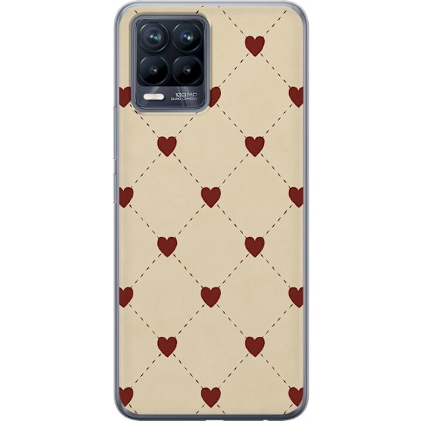 Realme 8 Genomskinligt Skal Heart Grid