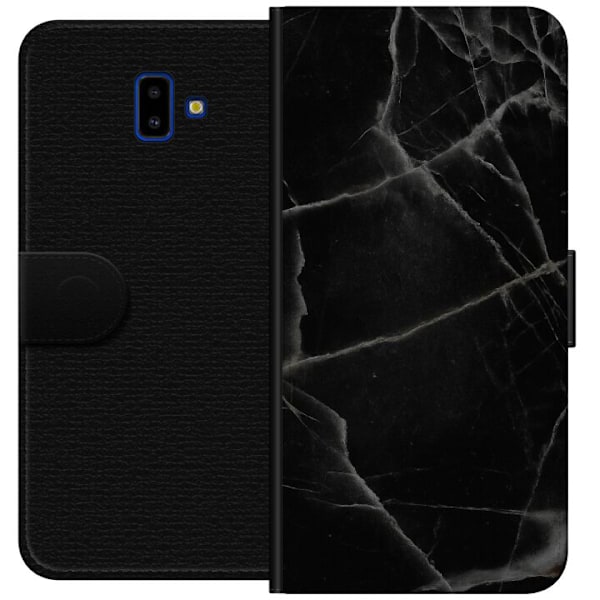 Samsung Galaxy J6+ Tegnebogsetui Sort marmor