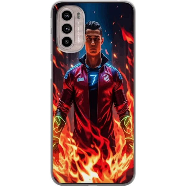 Motorola Moto G41 Läpinäkyvä kuori Ronaldo Inferno - jalkapallolegenda liekeissä