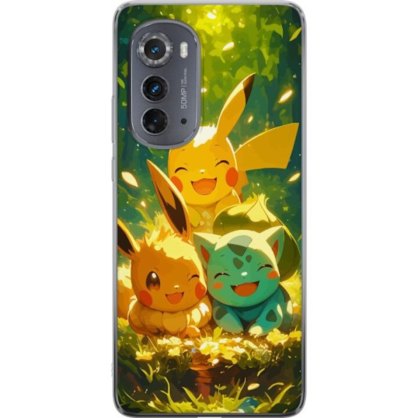 Motorola Edge (2022) Genomskinligt Skal Pixelmonster spelstil – färgstark design för retroälskande gamers