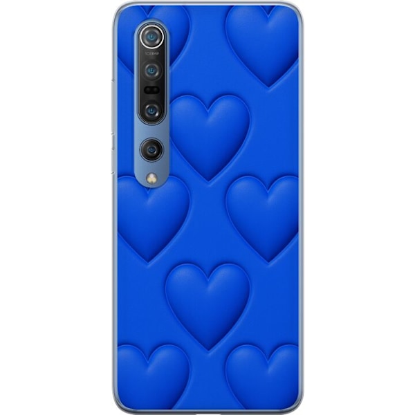 Xiaomi Mi 10 Pro 5G Gjennomsiktig deksel Blå Hjerter