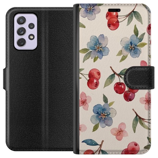 Samsung Galaxy A52s 5G Tegnebogsetui Bær & Blomster - mønste