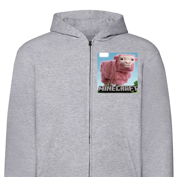 Zip-Hoodie | Huvtröja med Dragkedja för Vuxna A Minecraft Mo grå M