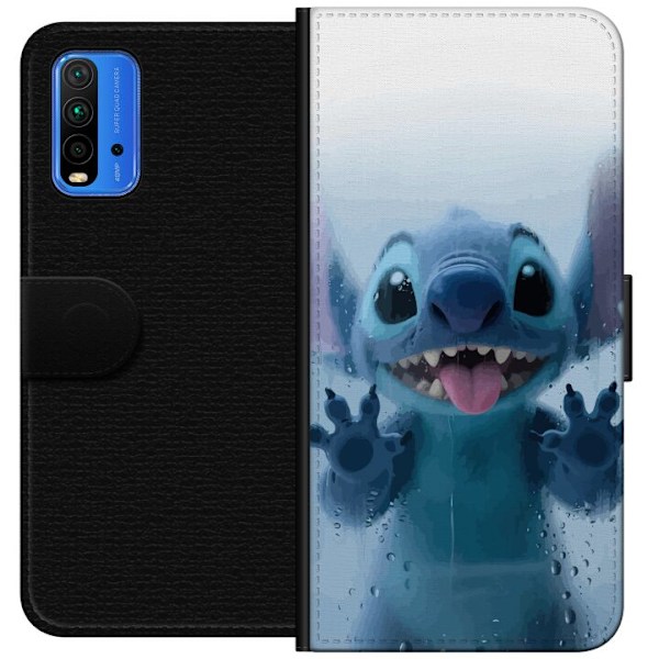 Xiaomi Redmi Note 9 4G Tegnebogsetui Stitch ved et vindue i sød stil