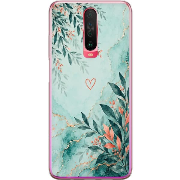 Kompatibelt Mobildeksel til Xiaomi Redmi K30 Korallblad turkis