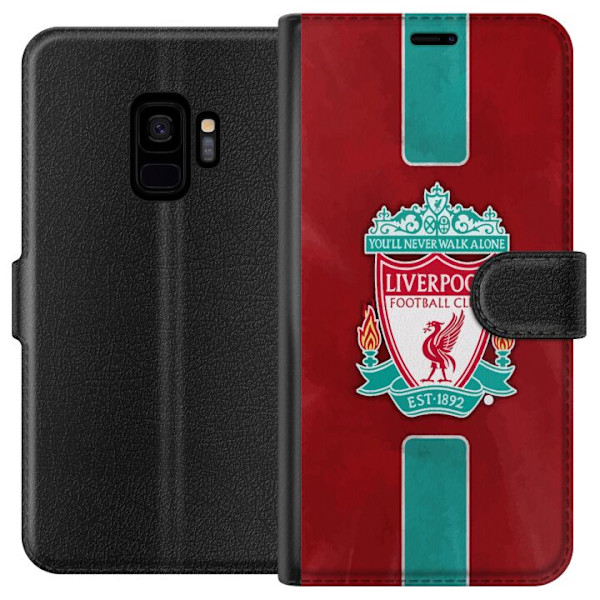 Samsung Galaxy S9 Tegnebogsetui Liverpool FC - Klassisk Fodboldstolthed i Rødt