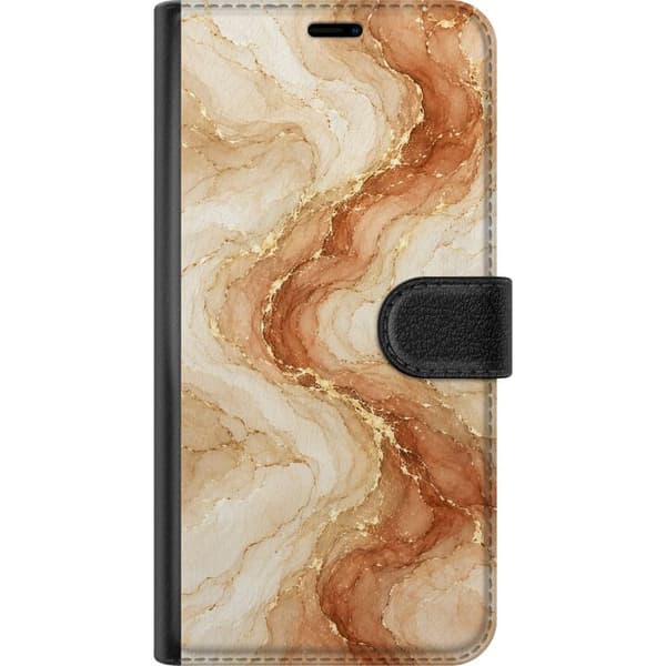 Kompatibelt Lommeboketui til Xiaomi Redmi Note 9 Sandmarmor beige