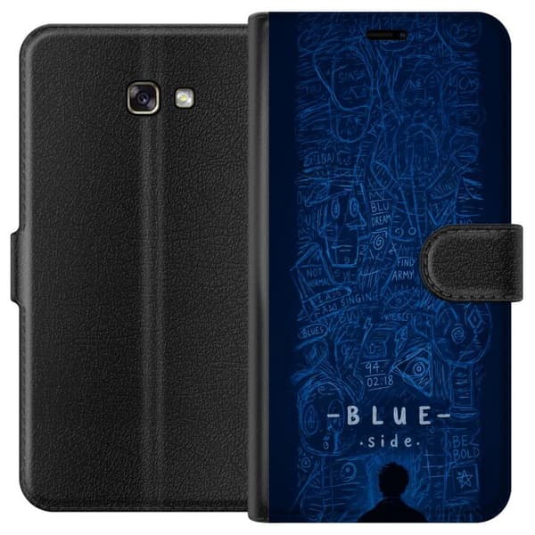 Kompatibelt Plånboksfodral till Samsung Galaxy A3 (2017) Blue Side illustration blå
