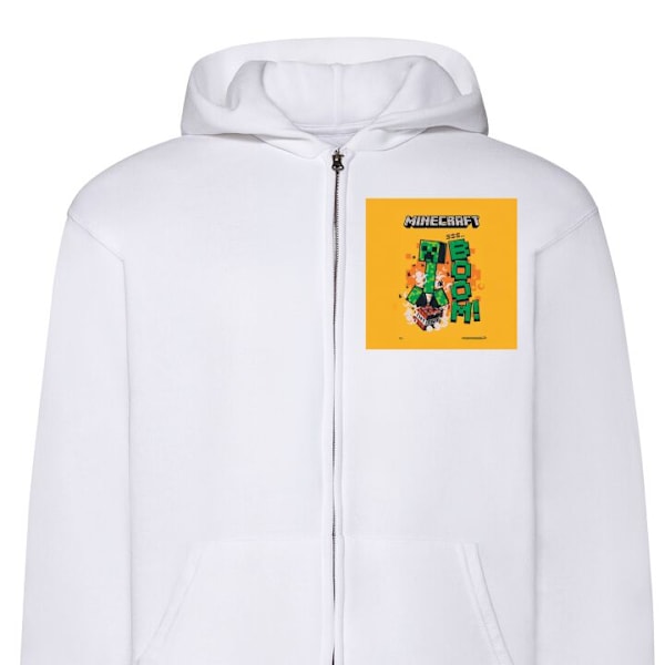 Zip-Hoodie | Hættetrøje med Lynlås til Voksne Minecraft Boom hvid S