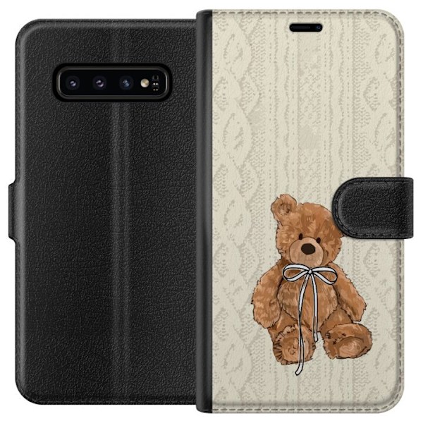 Samsung Galaxy S10 Tegnebogsetui Lille Teddy – klassisk tedd