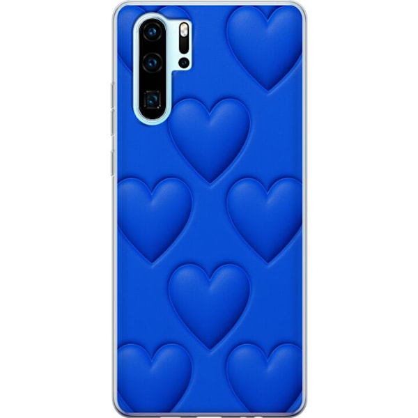 Huawei P30 Pro Genomskinligt Skal Blue Hearts