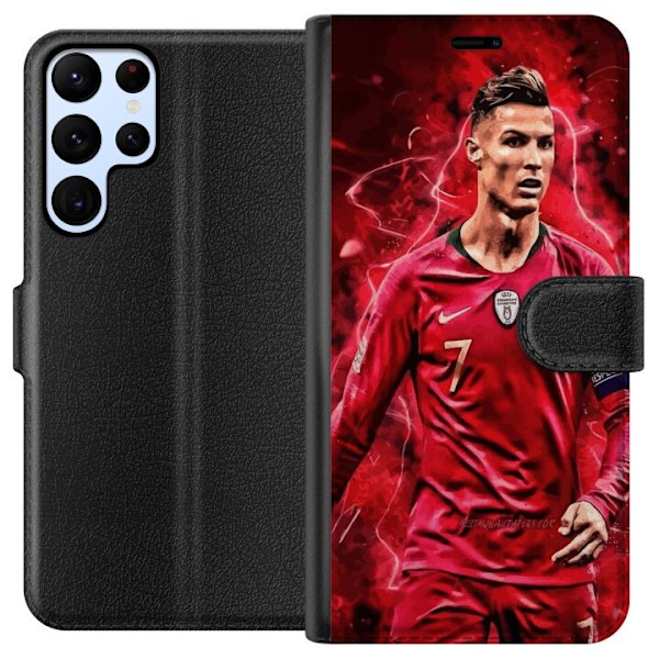 Samsung Galaxy S24 Ultra Lompakkokotelo Ronaldon Taidot - CR7 Suunnittelu Aidolle Kannattajalle
