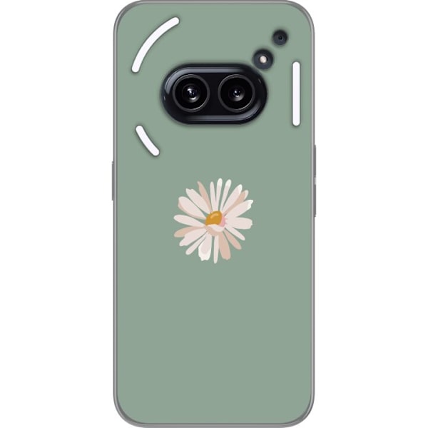 Nothing Phone (2a) Plus Läpinäkyvä kuori Vihreä Minimalikukka - tyylikäs kukka vihreällä taustalla