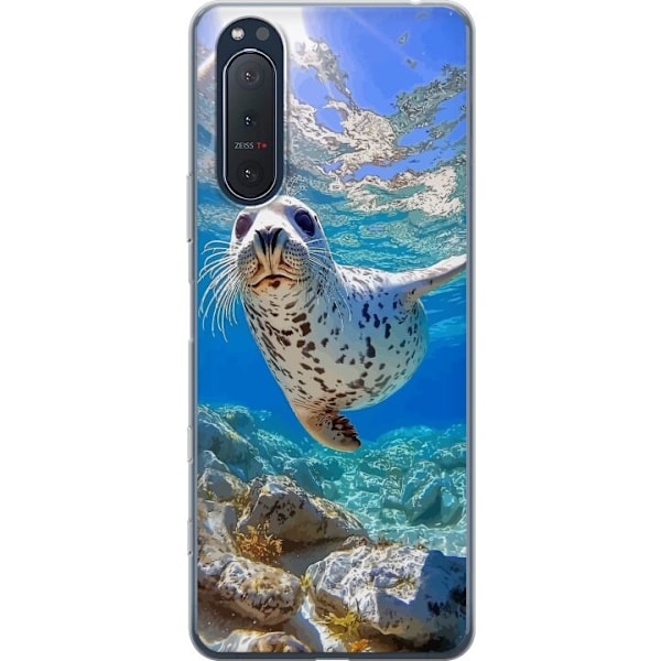 Sony Xperia 5 II Läpinäkyvä kuori Myynti Meri Uiminen Eläinaihe Luonto Vesimotiivi Sininen Suunnittelu Meriteema Suosittu Motiivi Villieläimet