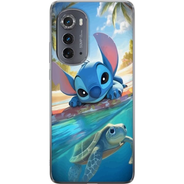 Motorola Edge (2022) Läpinäkyvä kuori Stitch kilpikonnalla