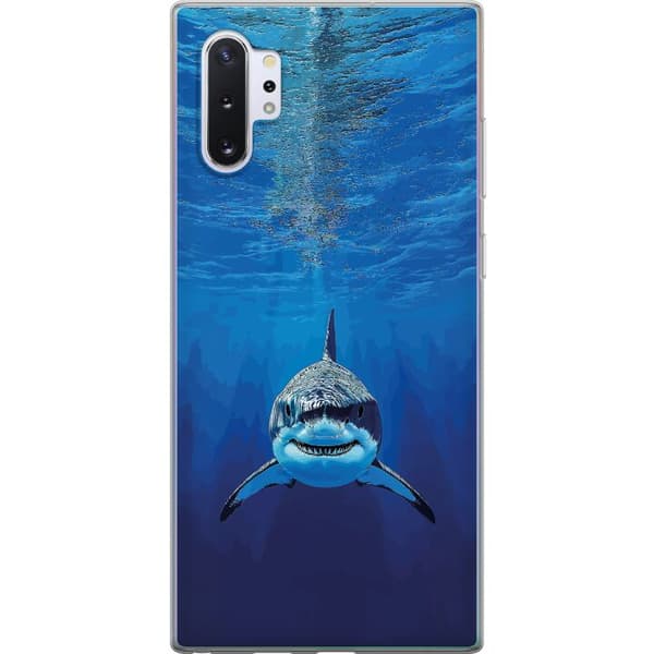 Kompatibelt Mobildeksel til Samsung Galaxy Note10+ Nærbilde av en hvithai under havoverflaten blå