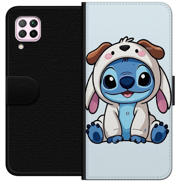 Huawei P40 lite Tegnebogsetui Stitch Hundekostume Lilo & Stitch Disney Sjovt Design Blå Udlænding Tegneseriekarakter Populær Børne Disney Film