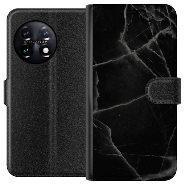 OnePlus 11R Tegnebogsetui Sort marmor