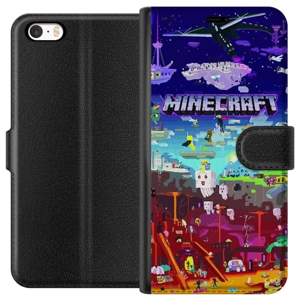 Kompatibelt Plånboksfodral till Apple iPhone 5 MineCraft