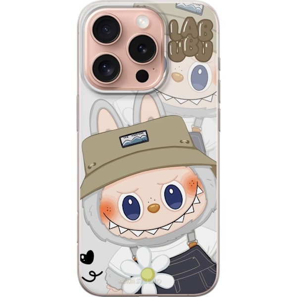 Apple iPhone 16 Pro Gennemsigtig cover Labubu Minimal Mood - Enkel og stilren monsterdesign