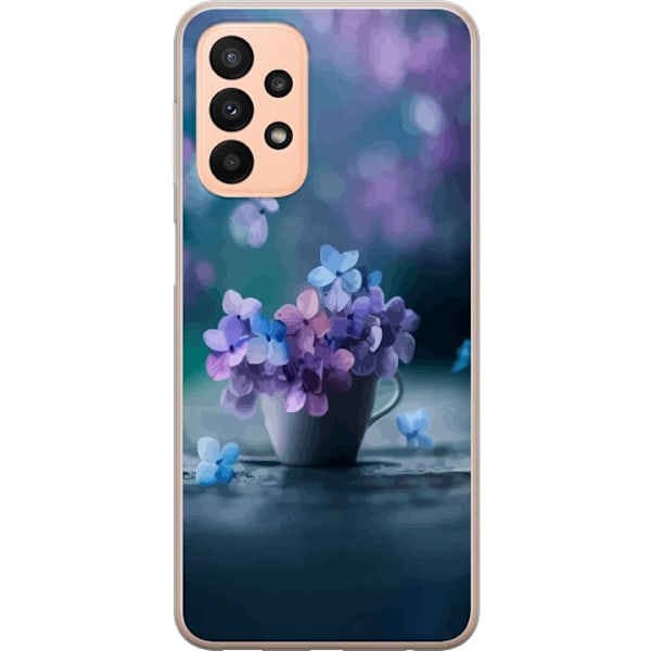 Samsung Galaxy A23 5G Genomskinligt Skal Blommor Sött