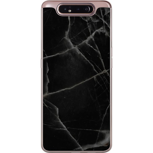 Samsung Galaxy A80 Gjennomsiktig deksel Svart marmor