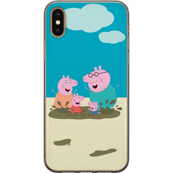 Apple iPhone XS Max Läpinäkyvä kuori Greta Possu Perhe Jori Mutapuro Lasten Kuva Sarja Suosittu Lasten Hahmo Ilo