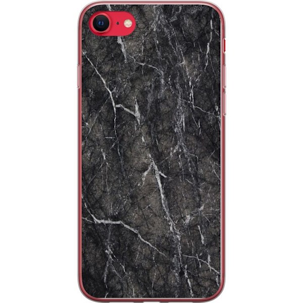 Apple iPhone SE (2022) Gennemsigtig cover Sort Marmor