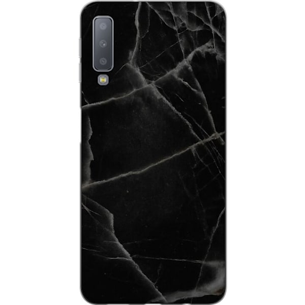 Samsung Galaxy A7 (2018) Gennemsigtig cover Sort marmor