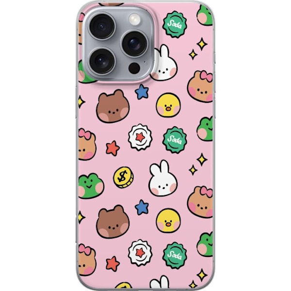 Apple iPhone 16 Pro Max Läpinäkyvä kuori Kawaii Kuvio