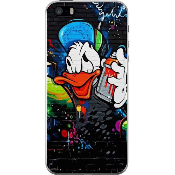 Apple iPhone SE (2016) Genomskinligt Skal Kalle Anka Graffiti Disney Design Roligt Barn Motiv Färg Grafisk Populär Serie Ikonisk Disneyfigur