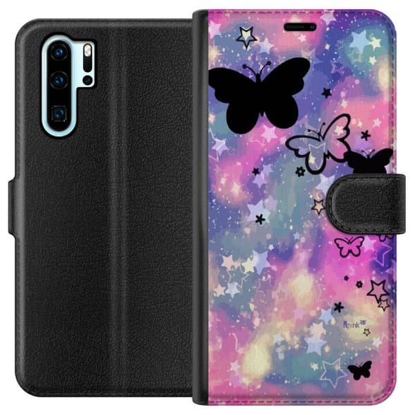 Kompatibelt Lommeboketui til Huawei P30 Pro sommerfugler