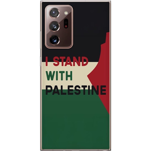 Samsung Galaxy Note20 Ultra Genomskinligt Skal Stand with Palestine – solidaritetsdesign med starkt budskap