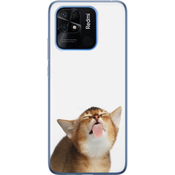 Xiaomi Redmi 10C Genomskinligt Skal Cat Keeps You Clean